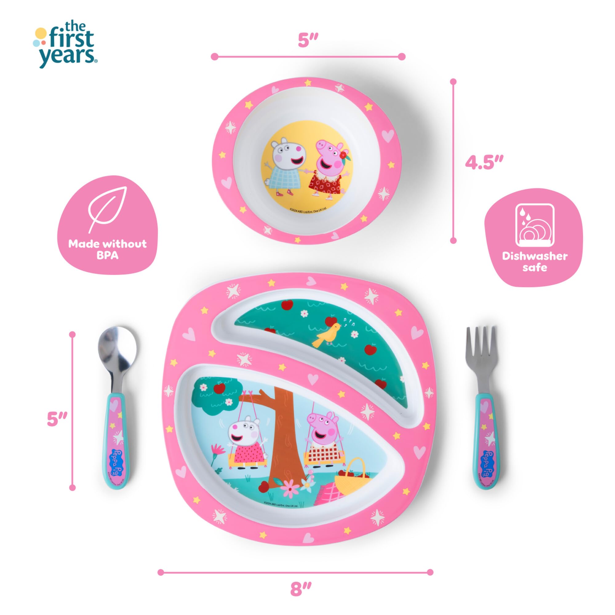 Foto 6 pulgar | Juego De Vajilla The First Years Peppa Pig Toddler, 4 Piezas - Venta Internacional.
