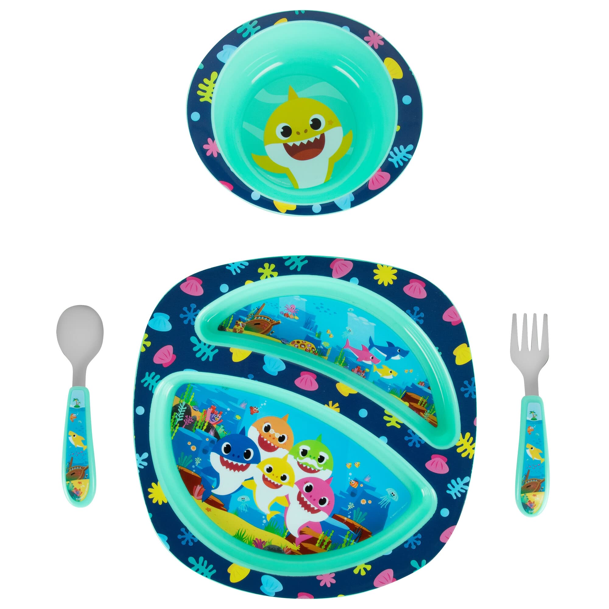 Foto 2 pulgar | Juego De Vajilla The First Years Baby Shark, 4 Piezas, Azul - Venta Internacional.