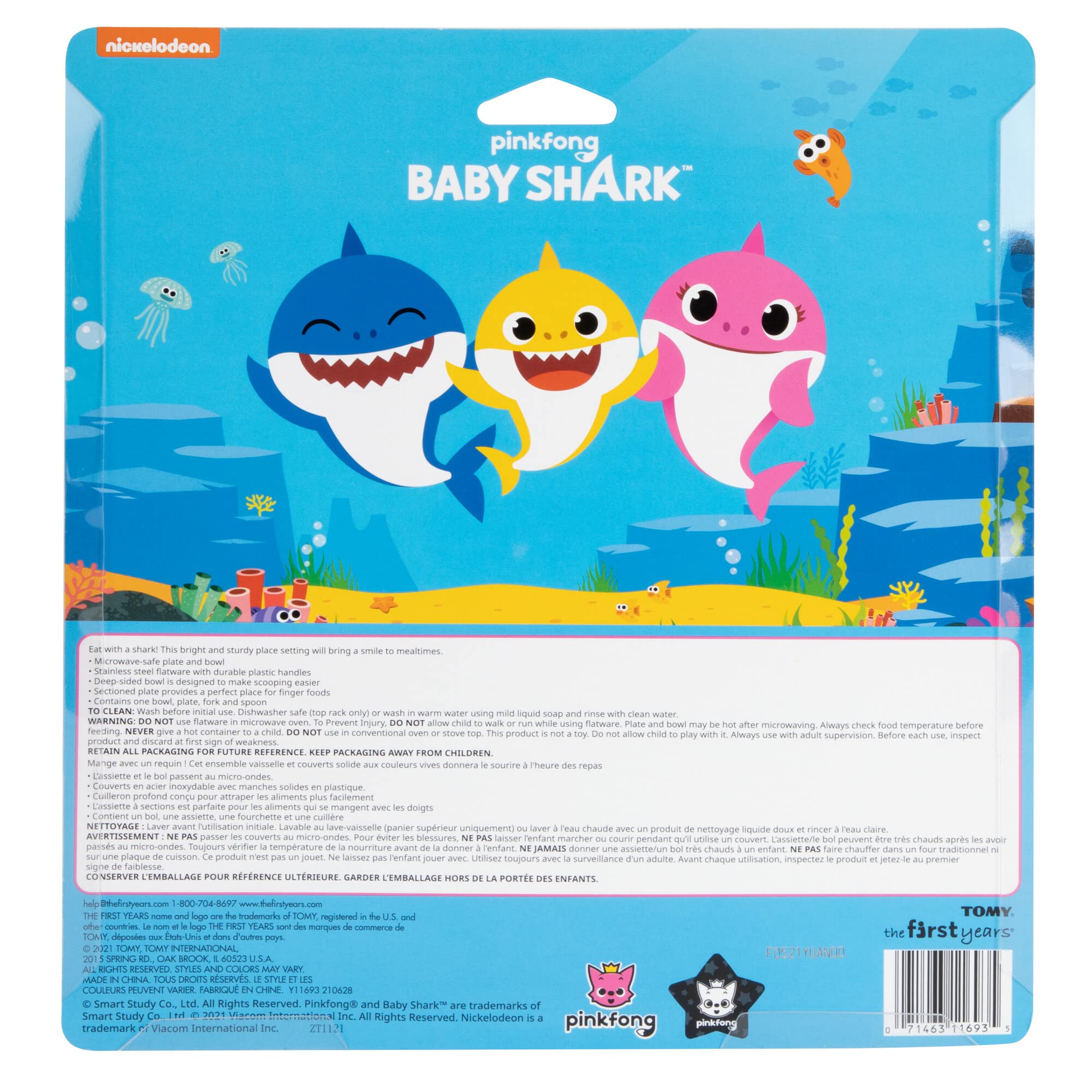 Foto 7 | Juego De Vajilla The First Years Baby Shark, 4 Piezas, Azul - Venta Internacional.