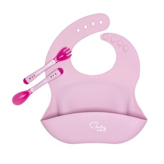 Foto 3 | Set Comidita Baby Mink Bmf01 Rosa(babero Y Set De Cubiertos)