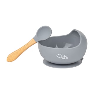 Foto 4 | Mi Primer Papilla Baby Mink Bmf00 Gris (tazón Y Cuchara De Silicón)