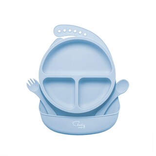 Foto 4 | Mi Primer Comidita Baby Mink Bmf02 Azul(babero, Plato Con Divisiones Y Set De Cubiertos)