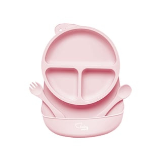Foto 4 | Mi Primer Comidita Baby Mink Bmf02 Rosa(babero, Plato Con Divisiones Y Set De Cubiertos)
