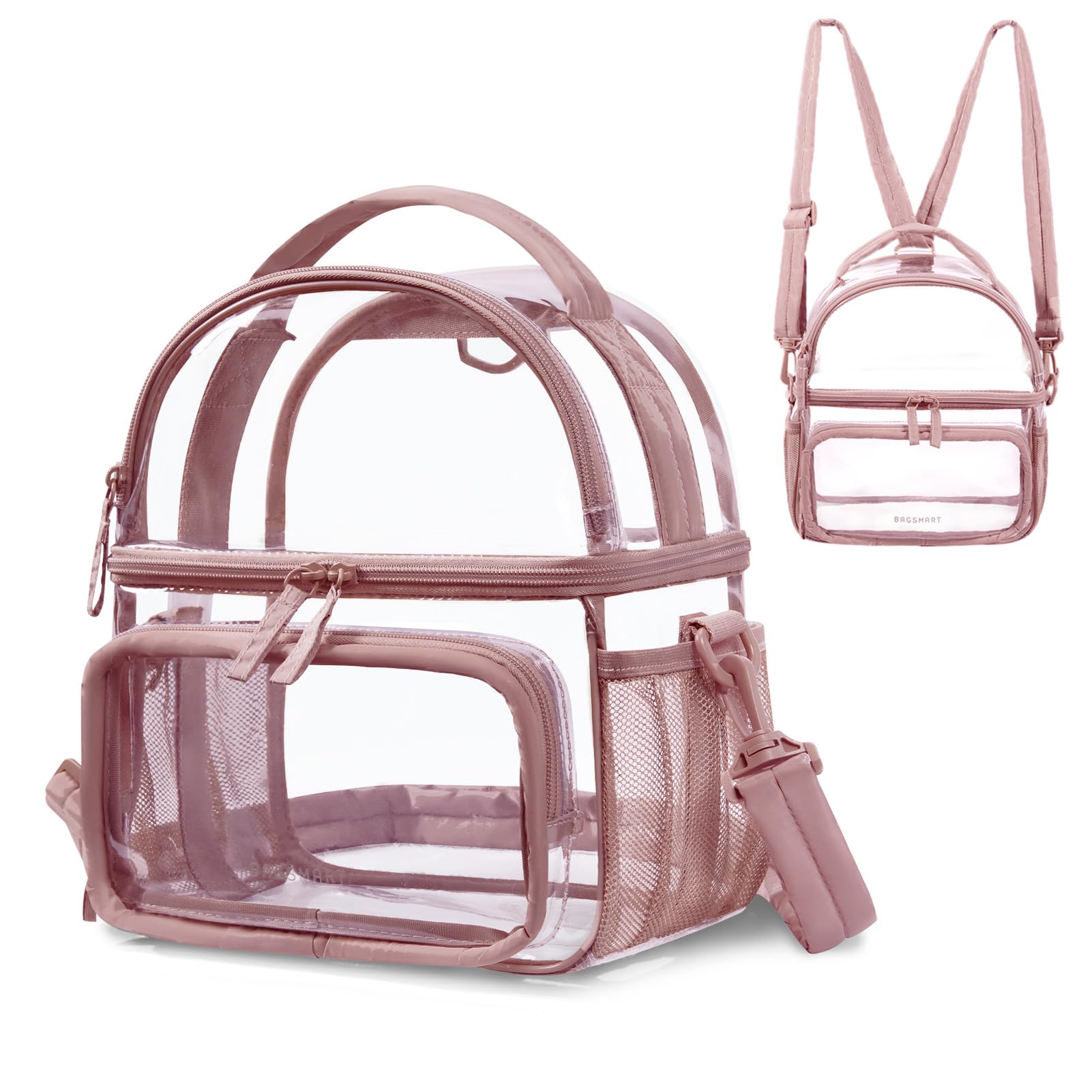 Bolsa De Almuerzo Transparente Bagsmart De Dos Pisos, Transparente, 12 X 6 X 12 Cm - Venta Internacional.