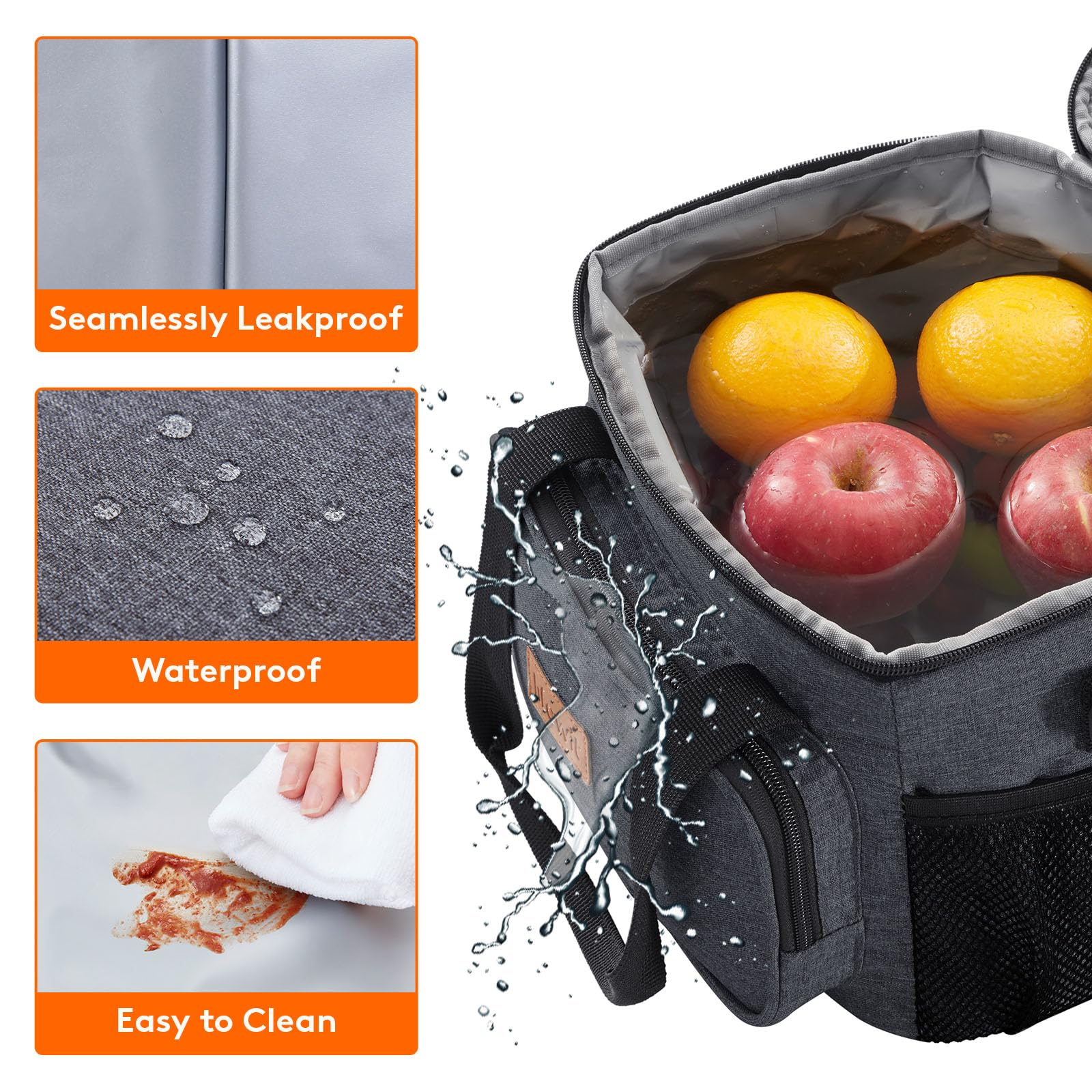 Foto 6 pulgar | Bolsa De Almuerzo Lifewit, Grande, Aislante, Gris Oscuro, 8,5 L - Venta Internacional.