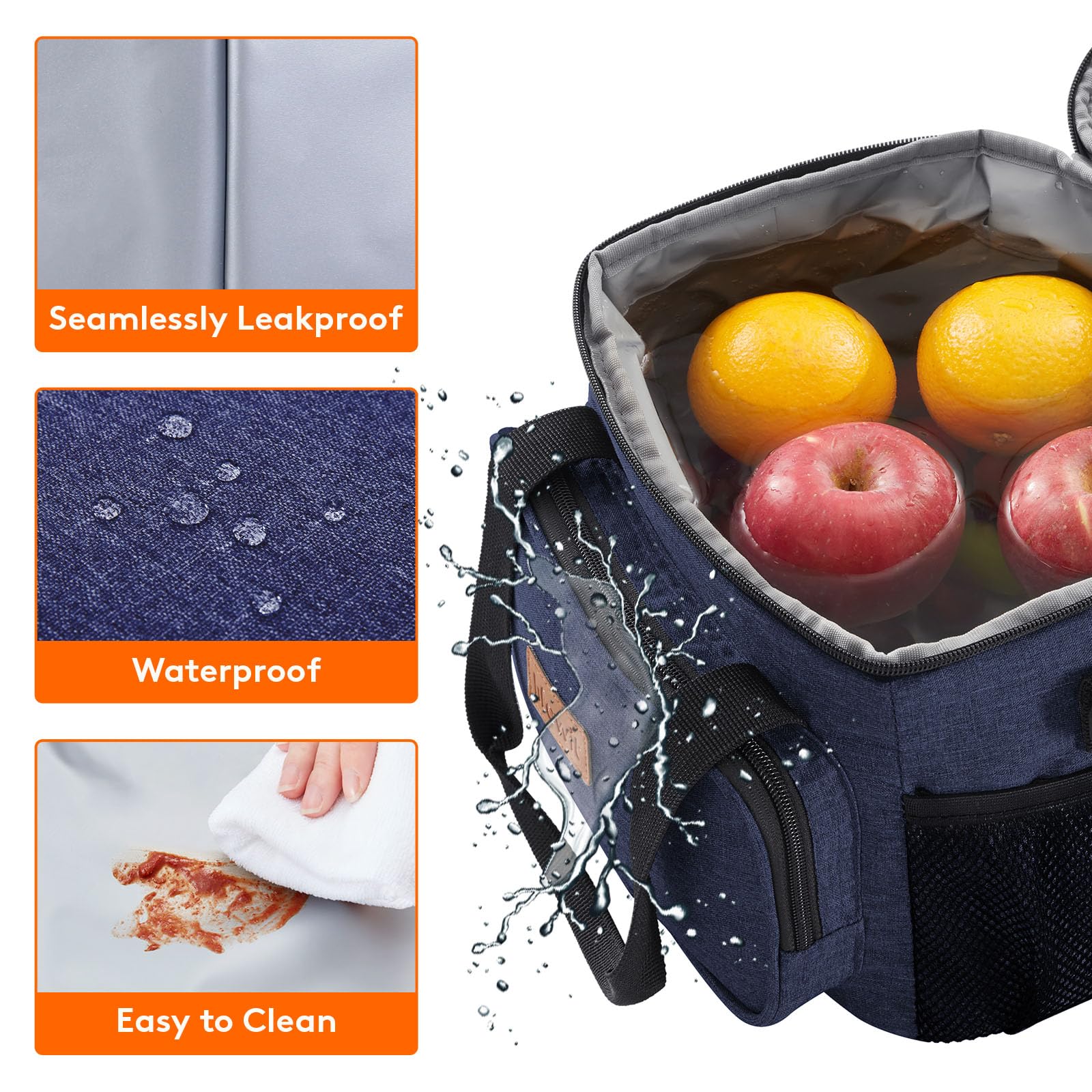 Foto 6 pulgar | Bolsa De Almuerzo Lifewit, Grande, Aislante, Azul Oscuro, 8,5 L - Venta Internacional.