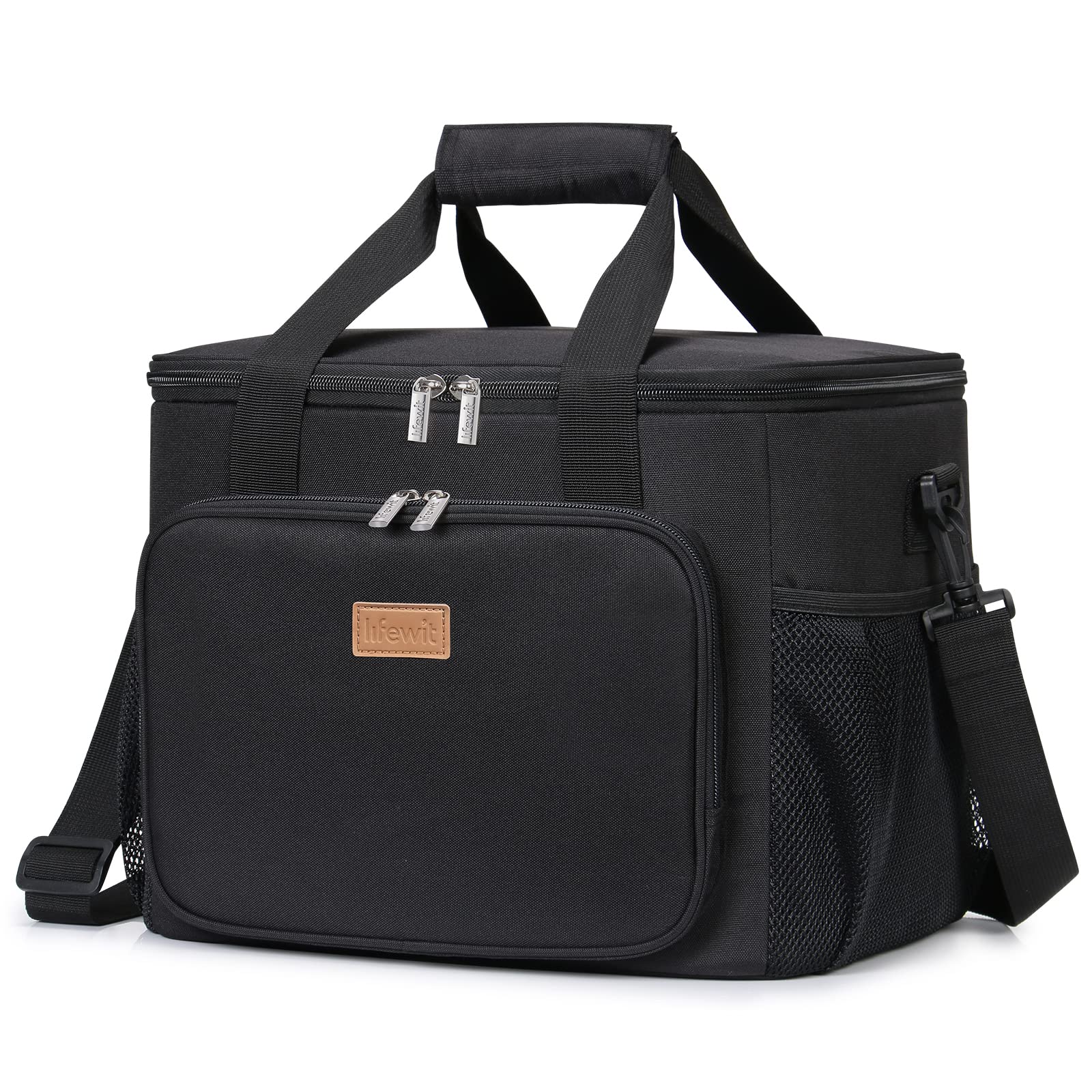 Bolsa De Almuerzo Lifewit, Grande, Aislante, Negra, 24 L (40 Latas) - Venta Internacional.