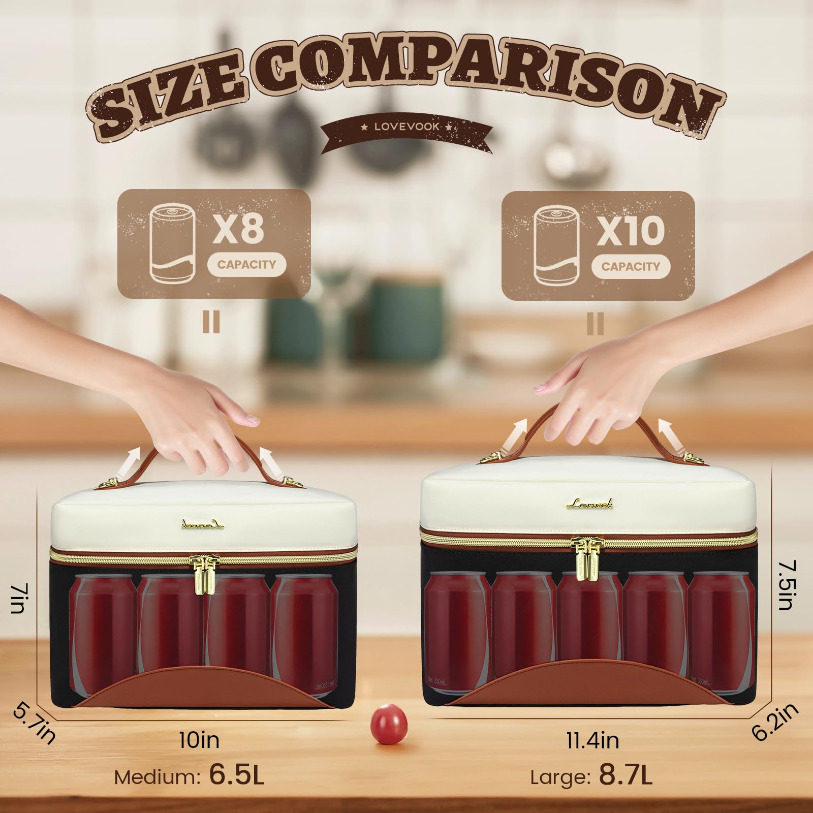 Foto 5 pulgar | Bolsa De Almuerzo Aislante Lovevook Para Mujer Con Correa Ajustable - Venta Internacional.
