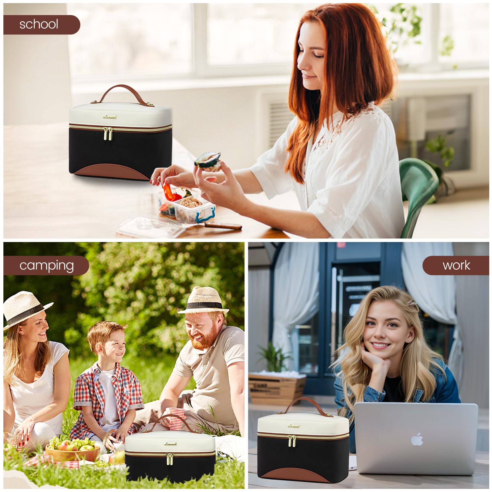 Foto 7 | Bolsa De Almuerzo Aislante Lovevook Para Mujer Con Correa Ajustable - Venta Internacional.