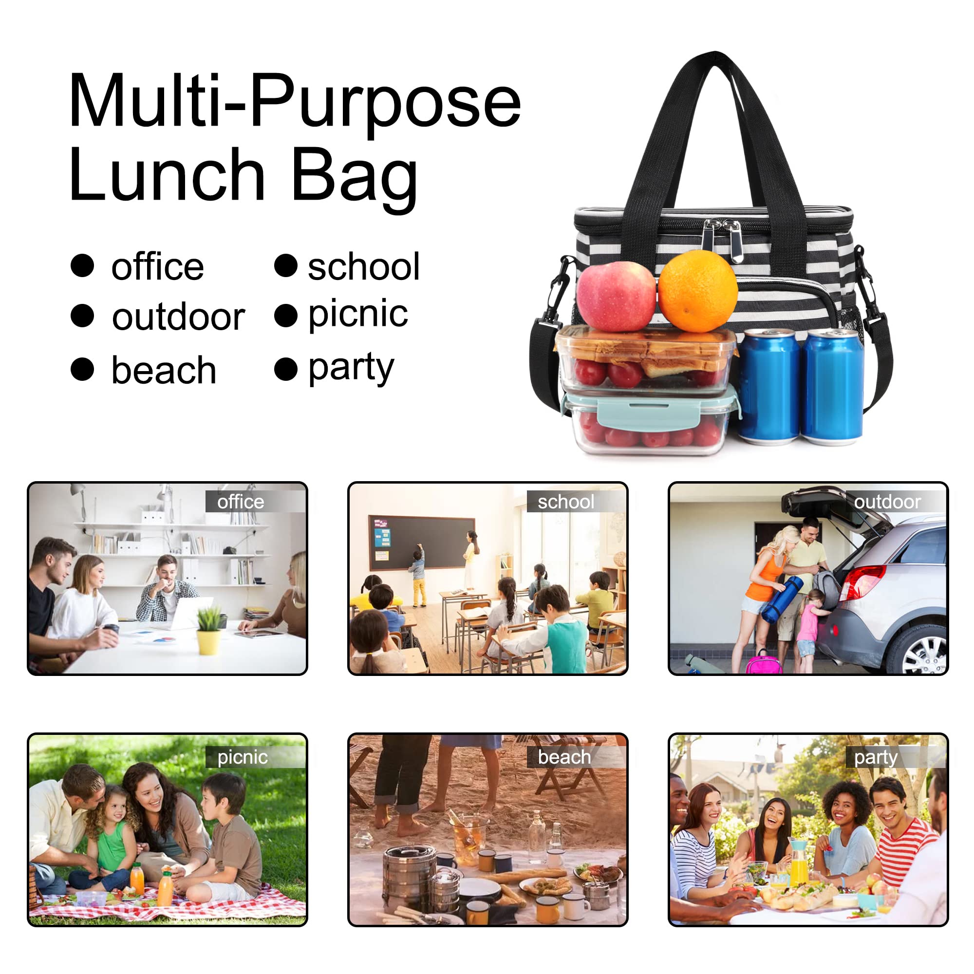 Foto 7 | Bolsa De Almuerzo Femuar Con Aislamiento Para Trabajo, Oficina, Pícnic, 8,5 L, 15 L - Venta Internacional.