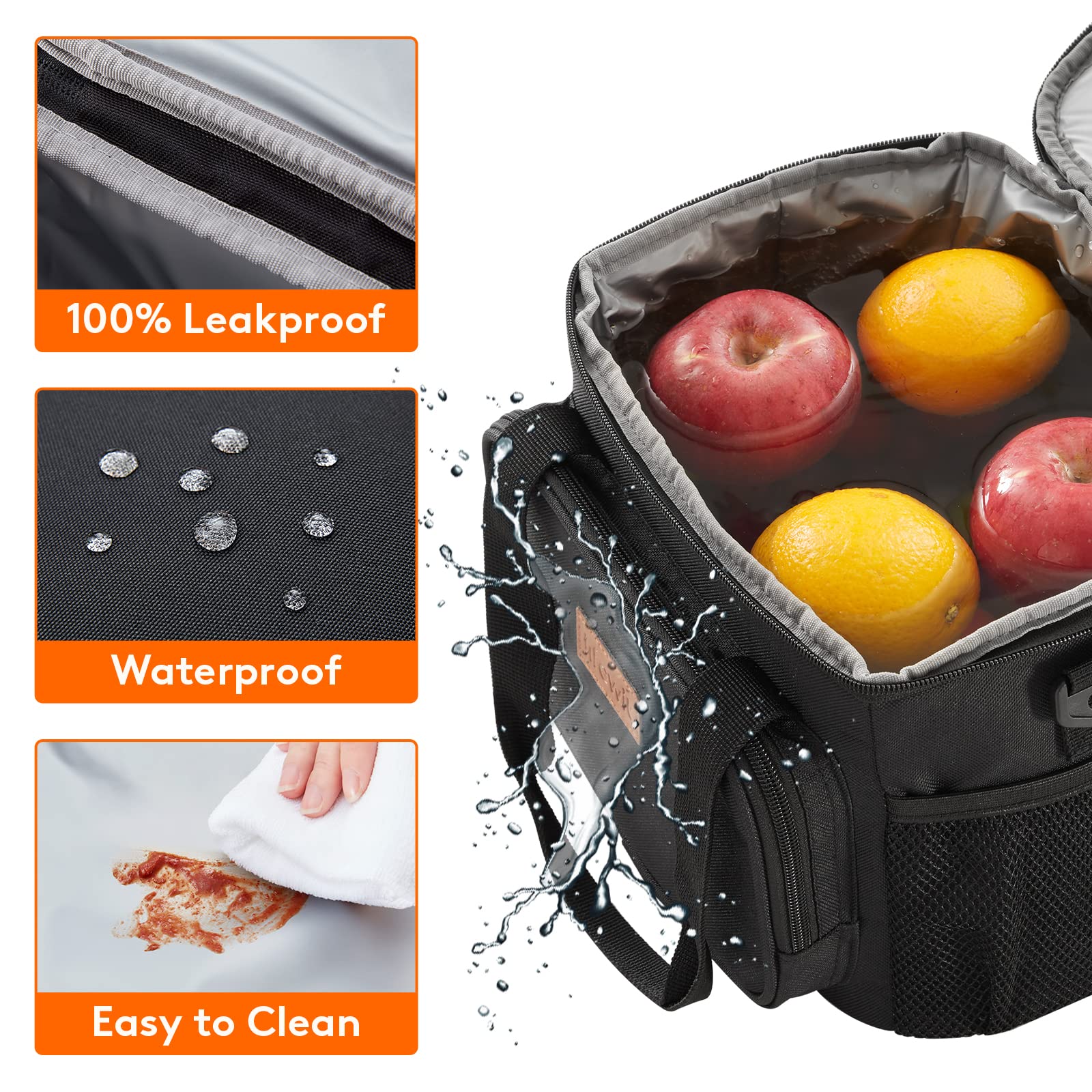 Foto 6 | Lonchera Lifewit, Grande, Aislante, 9 Litros, 12 Latas, Negra - Venta Internacional.