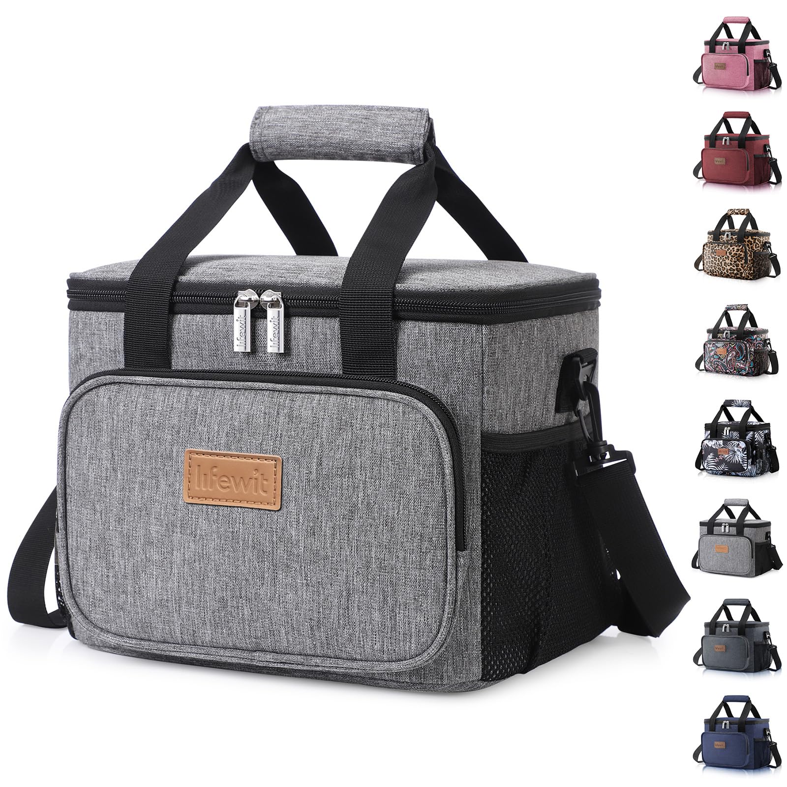 Lonchera Lifewit, Grande, Aislante, 9 L, Color Gris - Venta Internacional.