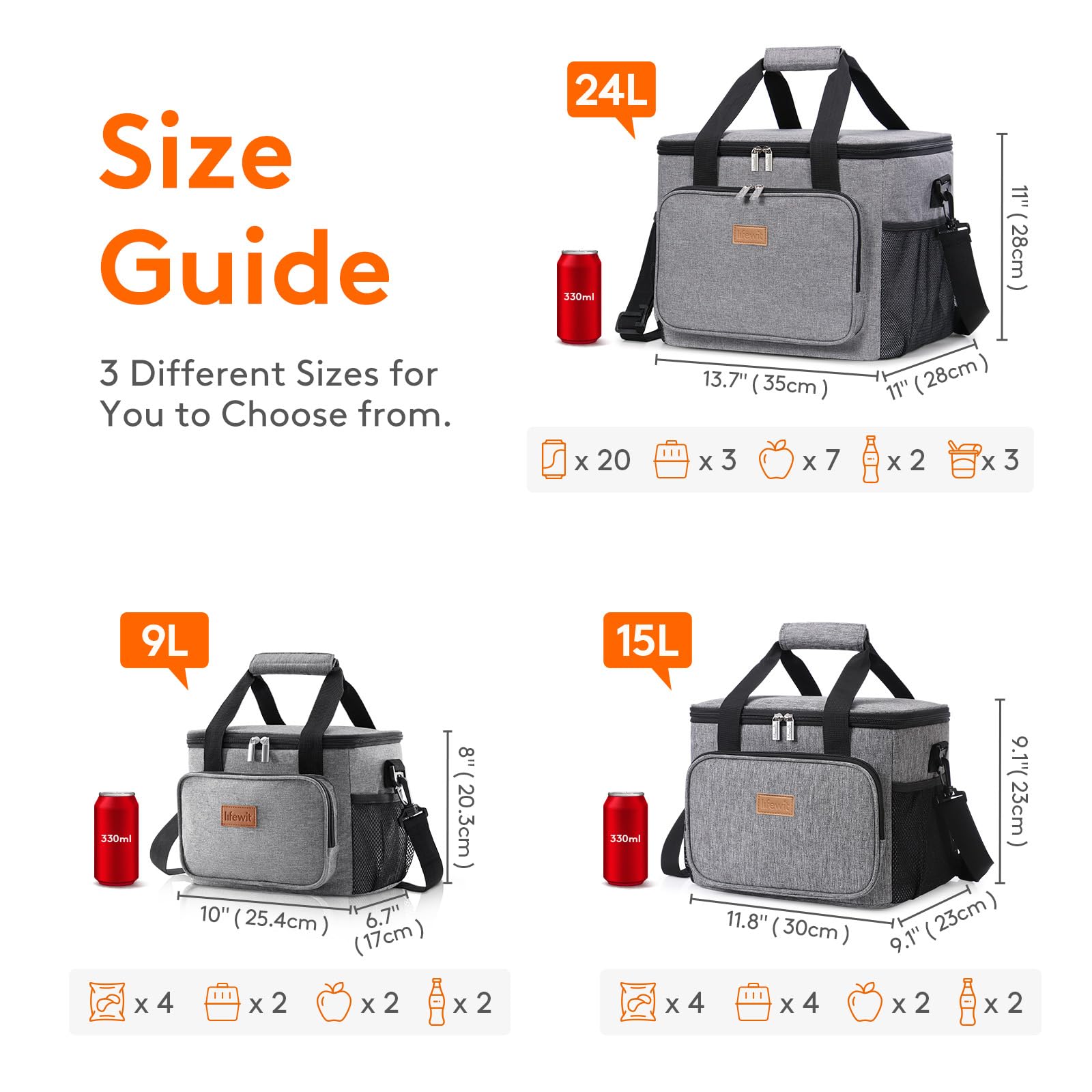 Foto 5 pulgar | Lonchera Lifewit, Grande, Aislante, 9 L, Color Gris - Venta Internacional.