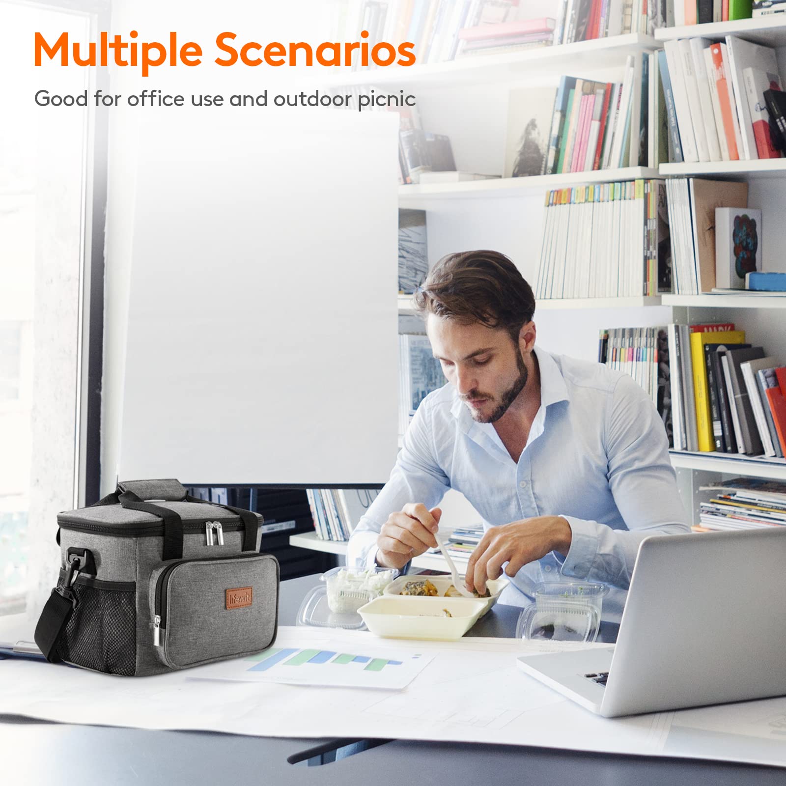 Foto 8 pulgar | Lonchera Lifewit, Grande, Aislante, 9 L, Color Gris - Venta Internacional.
