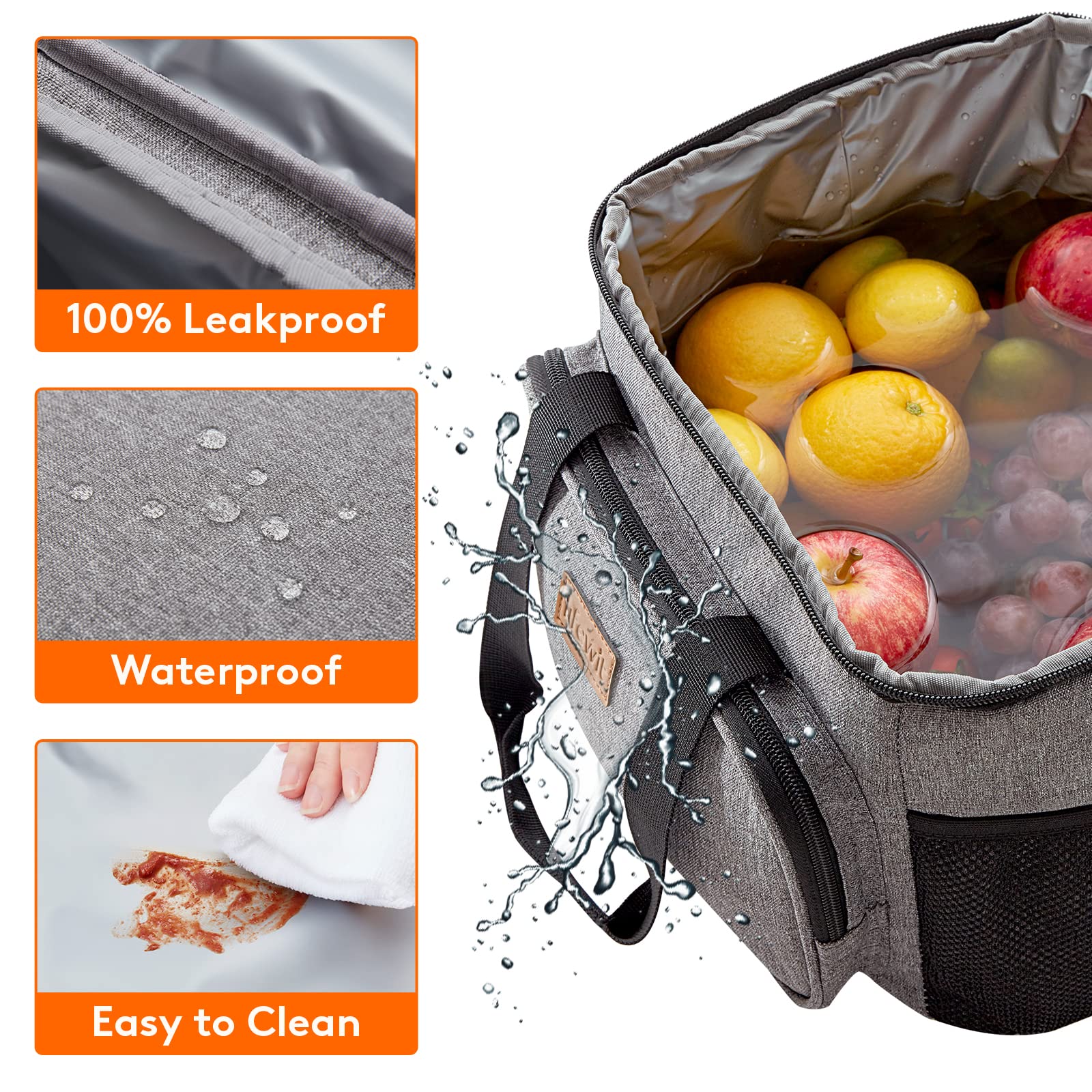 Foto 5 | Bolsa De Almuerzo Lifewit, Grande, Aislante, 15 L, Gris, 24 Latas - Venta Internacional.