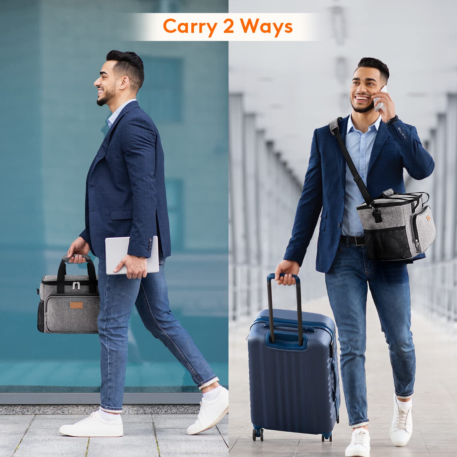Foto 7 pulgar | Bolsa De Almuerzo Lifewit, Grande, Aislante, 15 L, Gris, 24 Latas - Venta Internacional.