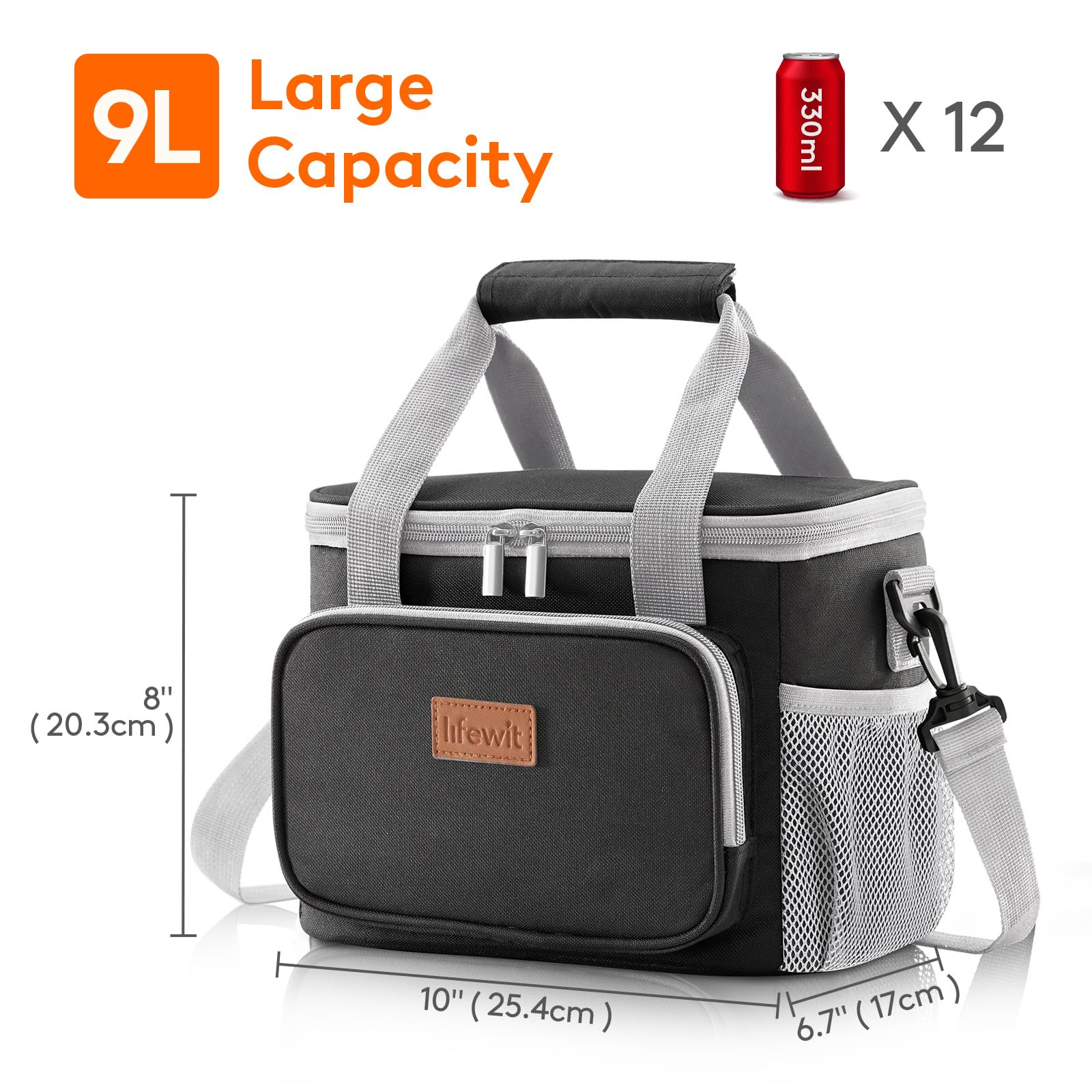 Foto 5 pulgar | Lonchera Lifewit Aislante 9 l Gris - Venta Internacional
