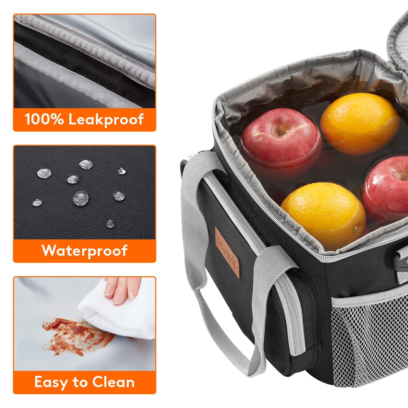 Foto 7 pulgar | Lonchera Lifewit Aislante 9 l Gris - Venta Internacional
