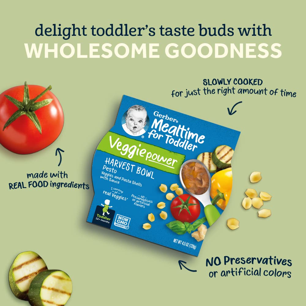 Foto 4 pulgar | Baby Food Gerber Mealtime Harvest Bowl Garden Tomate Pasta - Venta Internacional.