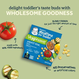 Foto 3 | Baby Food Gerber Mealtime Harvest Bowl Garden Tomate Pasta - Venta Internacional.