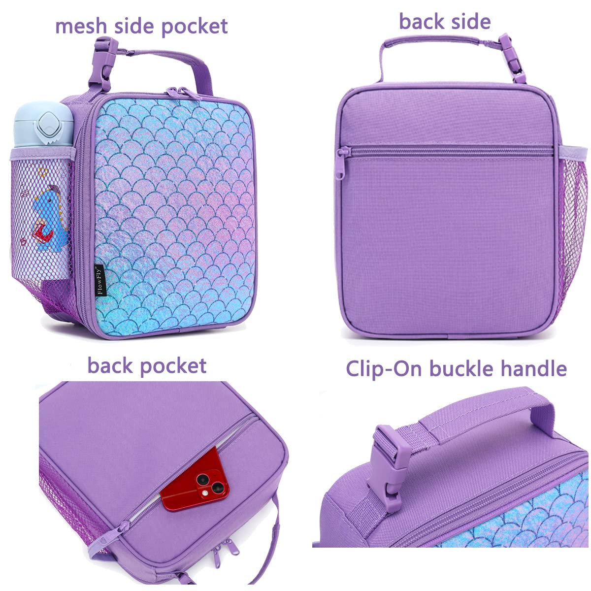 Foto 5 pulgar | Lonchera Flowfly Kids, Bolsa Blanda Aislante Digital Camo - Venta Internacional.