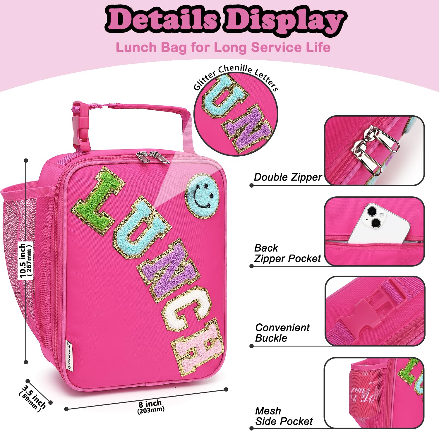 Foto 5 pulgar | Fiambrera Flowfly, Bolsa Blanda Aislante, Minienfriadora, Color Rojo Rosa - Venta Internacional.