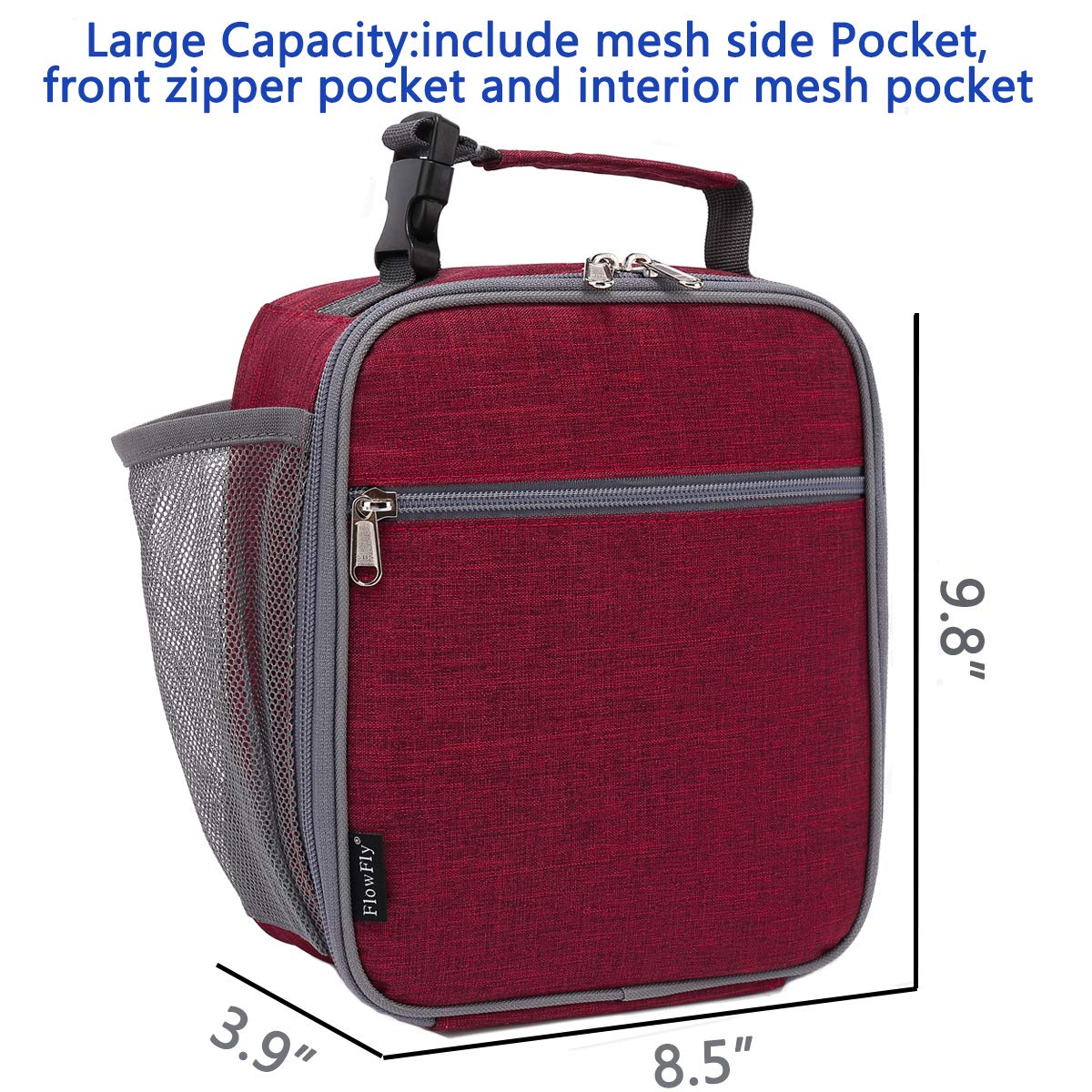 Foto 4 pulgar | Lonchera Flowfly Kids, Bolsa Blanda Aislante Para Niños, Roja Para Más De 3 Años - Venta Internacional.