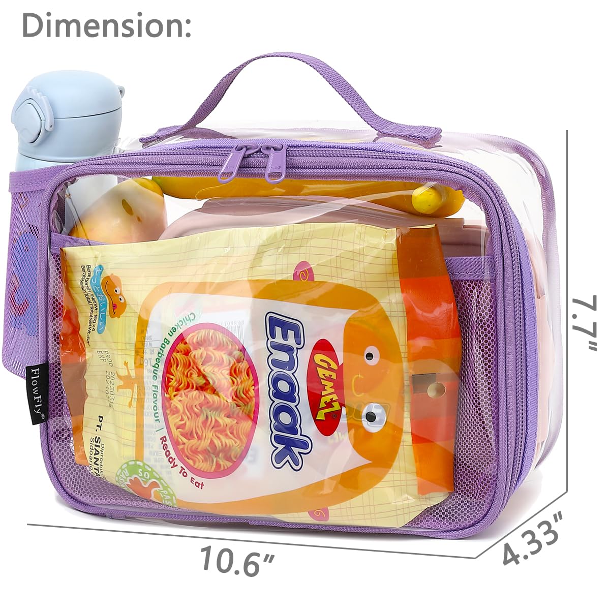 Foto 4 pulgar | Lonchera Flowfly, Bolsa Blanda Aislante, Pequeña, Transparente, Violeta - Venta Internacional.