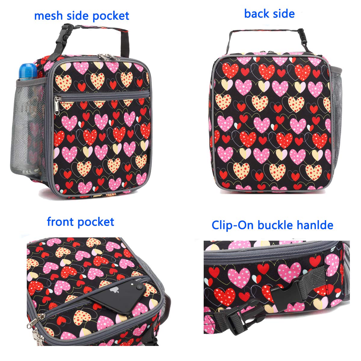 Foto 4 | Fiambrera Flowfly Kids, Bolsa Blanda Aislante, Con Forma De Corazón - Venta Internacional.
