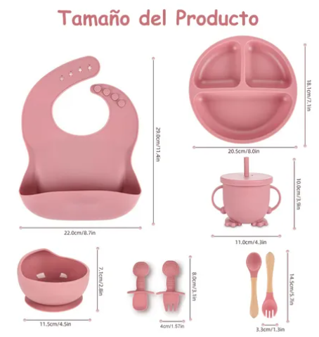 Foto 3 pulgar | Set de Vajilla Silicona para Bebé
