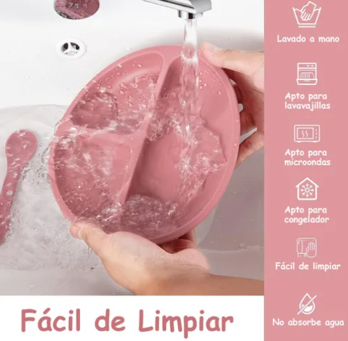 Foto 4 pulgar | Set de Vajilla Silicona para Bebé