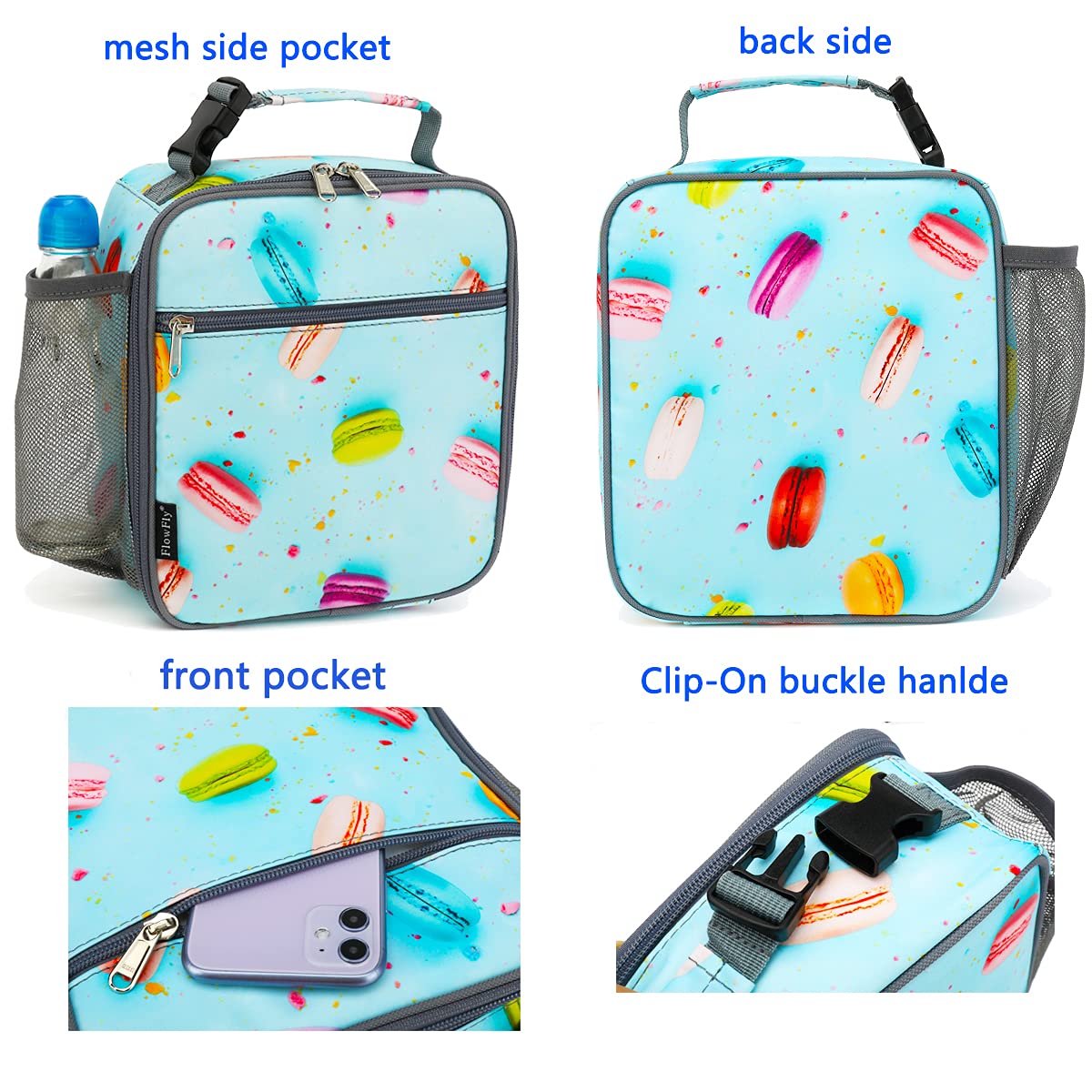 Foto 4 | Lonchera Flowfly Para Niños, Bolsa Blanda Aislante, Color Galletas - Venta Internacional.
