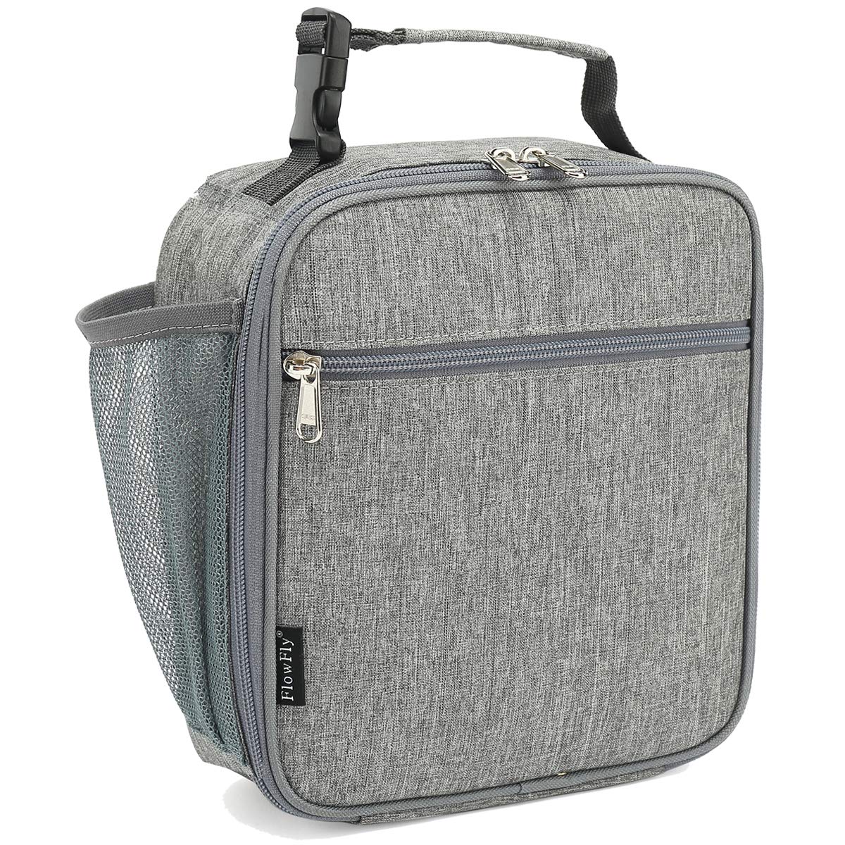 Lonchera Flowfly Para Niños, Bolsa Blanda Aislante, Color Gris Jaspeado - Venta Internacional.