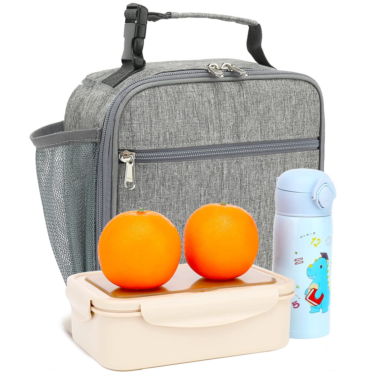 Foto 6 pulgar | Lonchera Flowfly Para Niños, Bolsa Blanda Aislante, Color Gris Jaspeado - Venta Internacional.