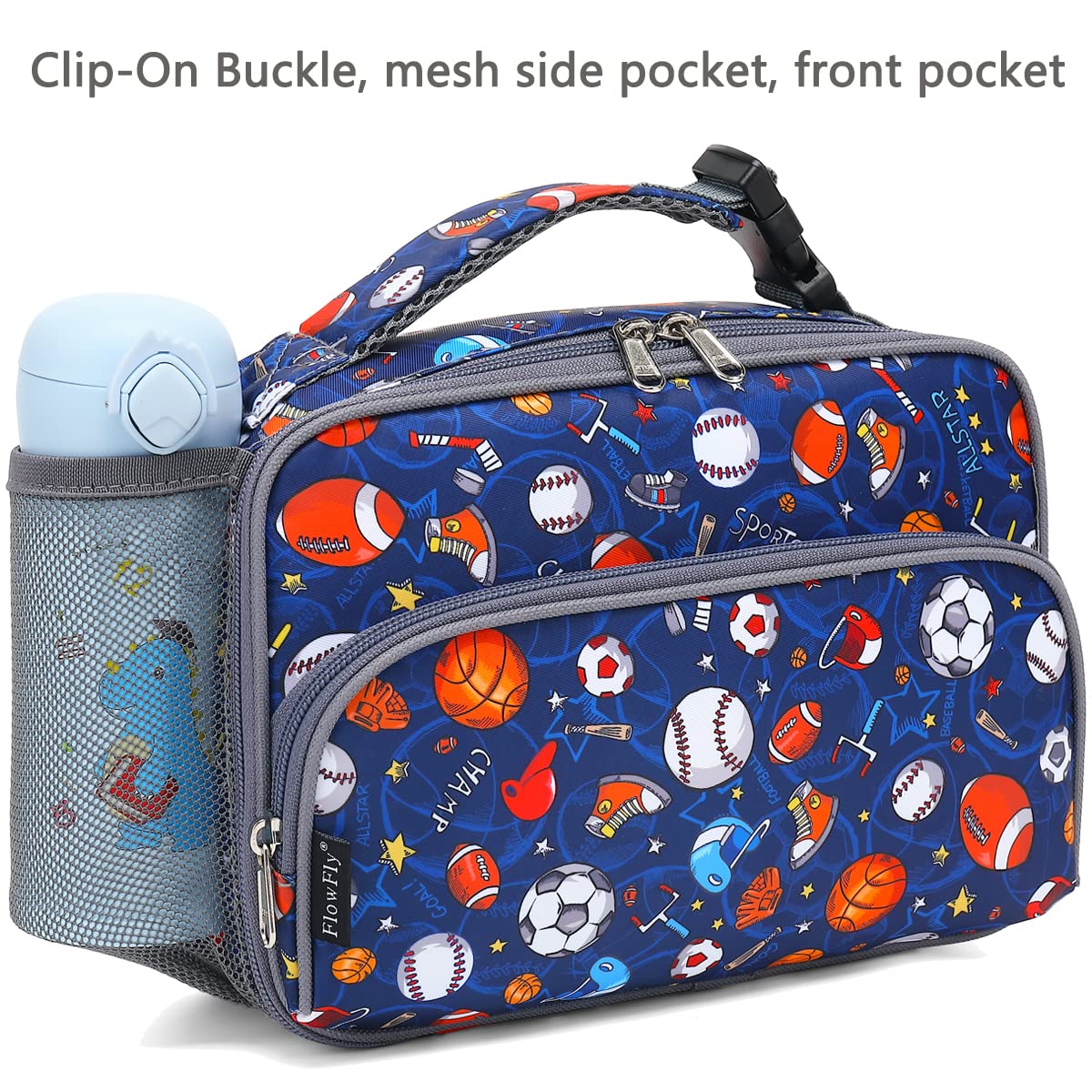 Foto 3 pulgar | Lonchera Flowfly Kids Con Aislamiento Térmico Para El Regreso A Clases, Rugby - Venta Internacional.
