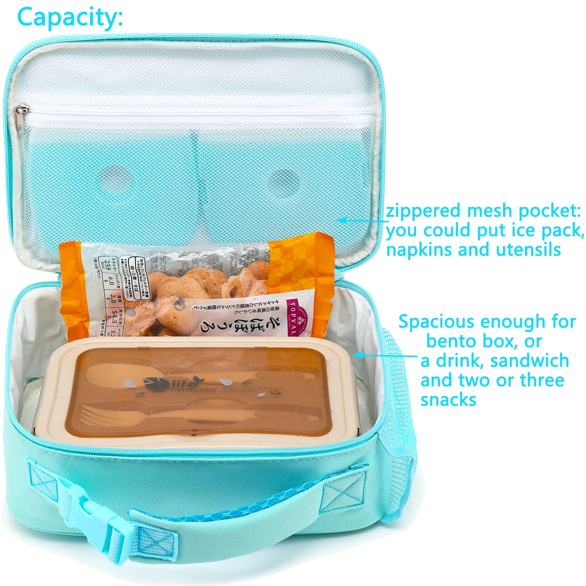 Foto 6 pulgar | Lonchera Flowfly Para Niños, Bolsa Blanda Aislante Pequeña, Azul - Venta Internacional.
