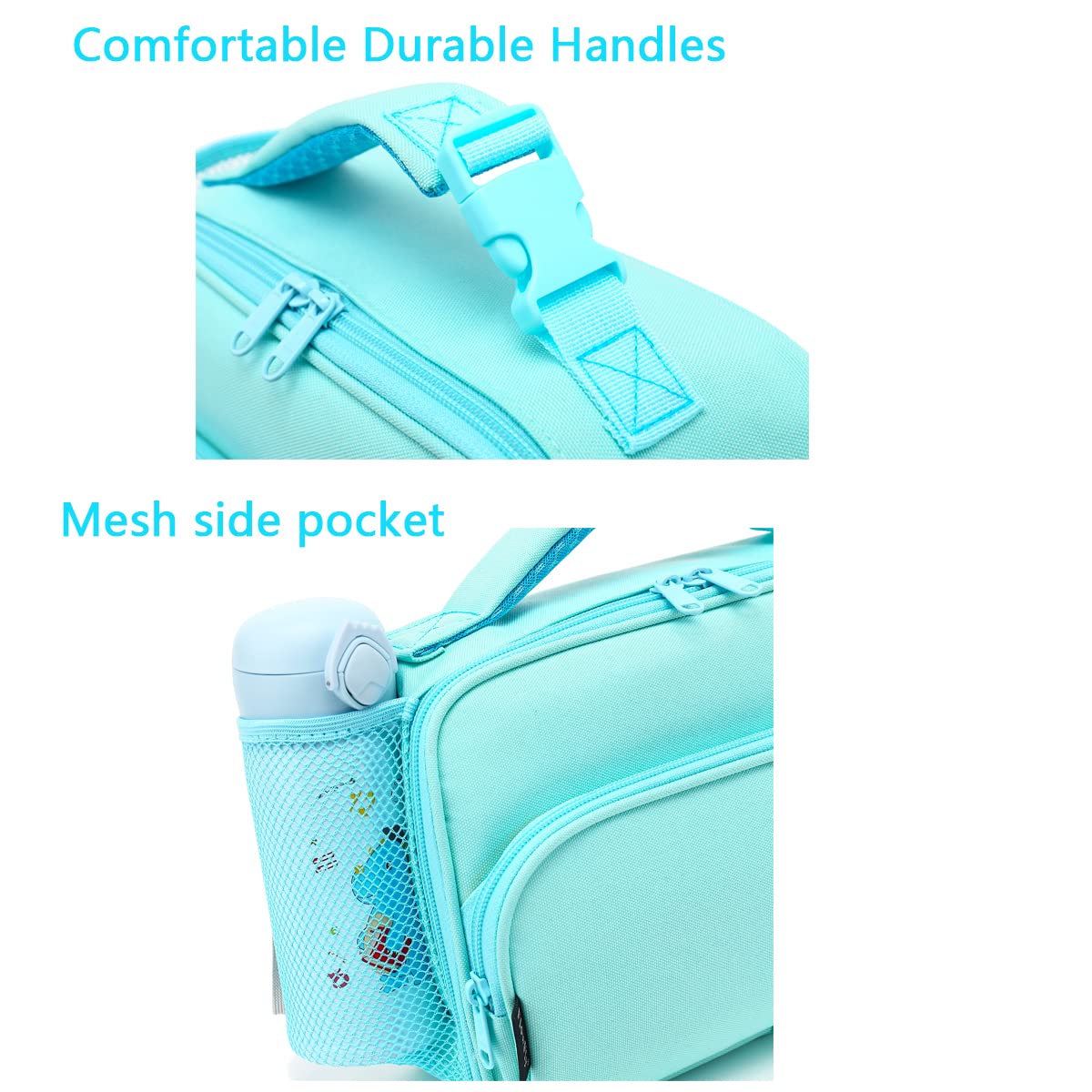 Foto 8 pulgar | Lonchera Flowfly Para Niños, Bolsa Blanda Aislante Pequeña, Azul - Venta Internacional.