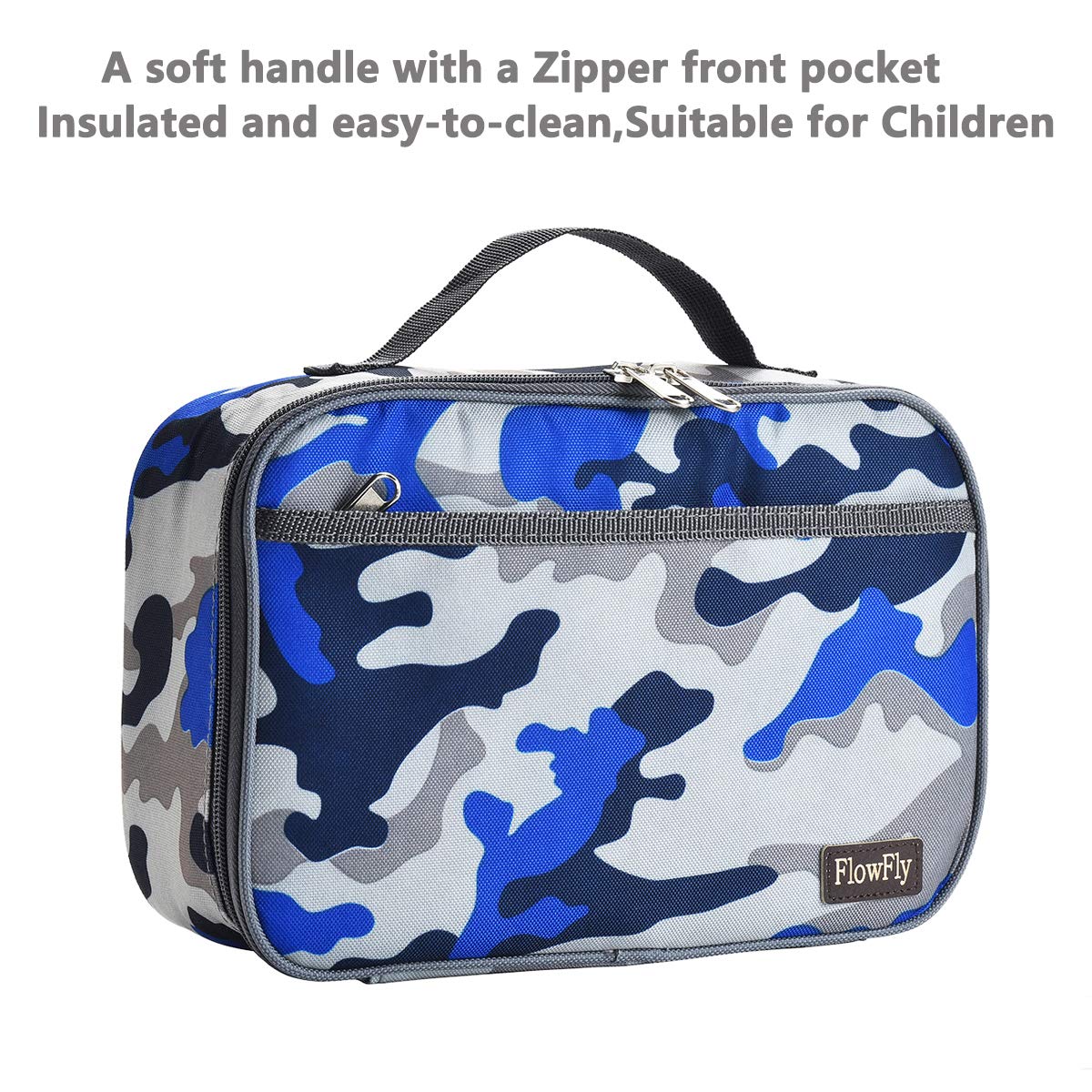 Foto 3 pulgar | Lonchera Flowfly Kids, Bolsa Blanda Aislante, Color Azul Camuflaje - Venta Internacional.
