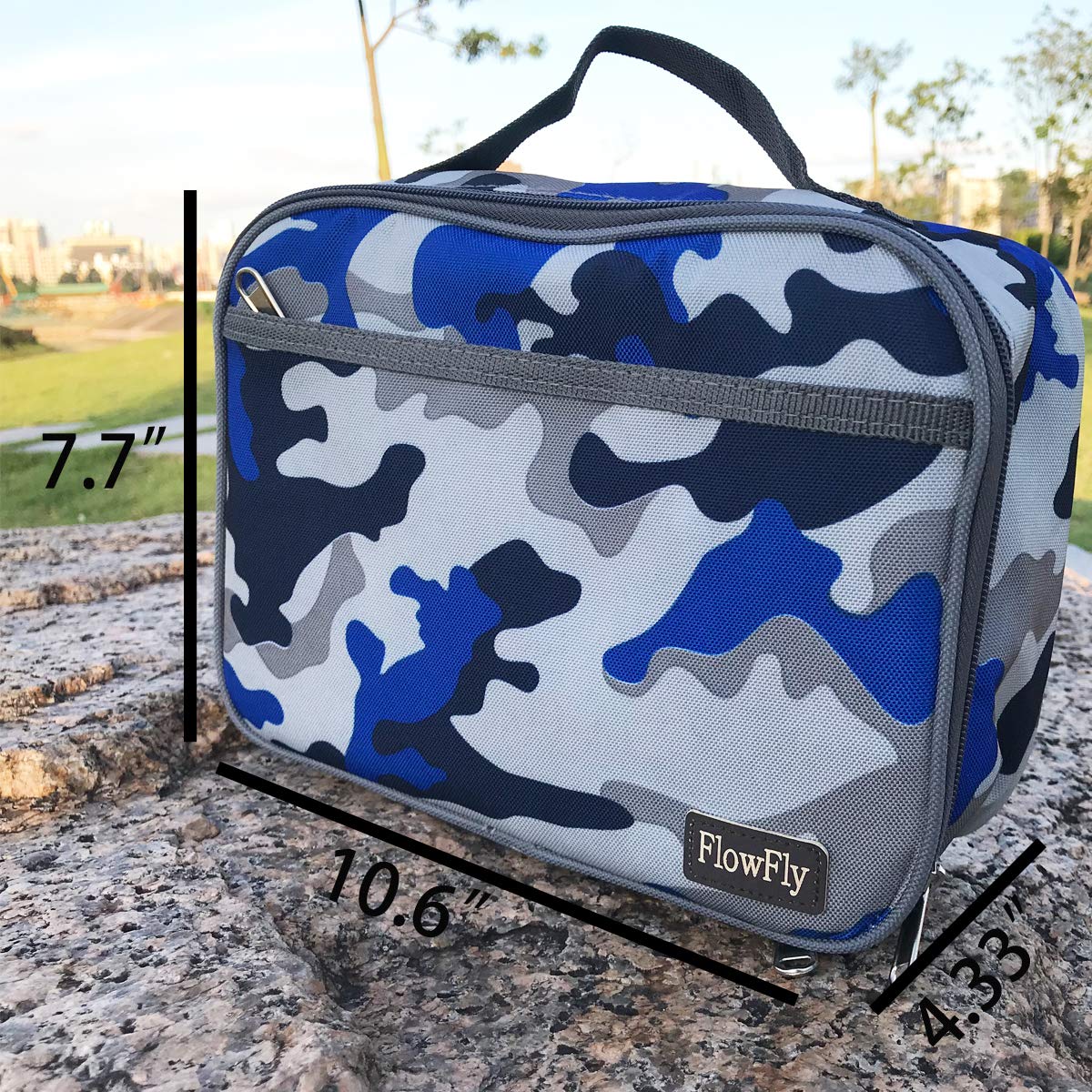 Foto 5 pulgar | Lonchera Flowfly Kids, Bolsa Blanda Aislante, Color Azul Camuflaje - Venta Internacional.