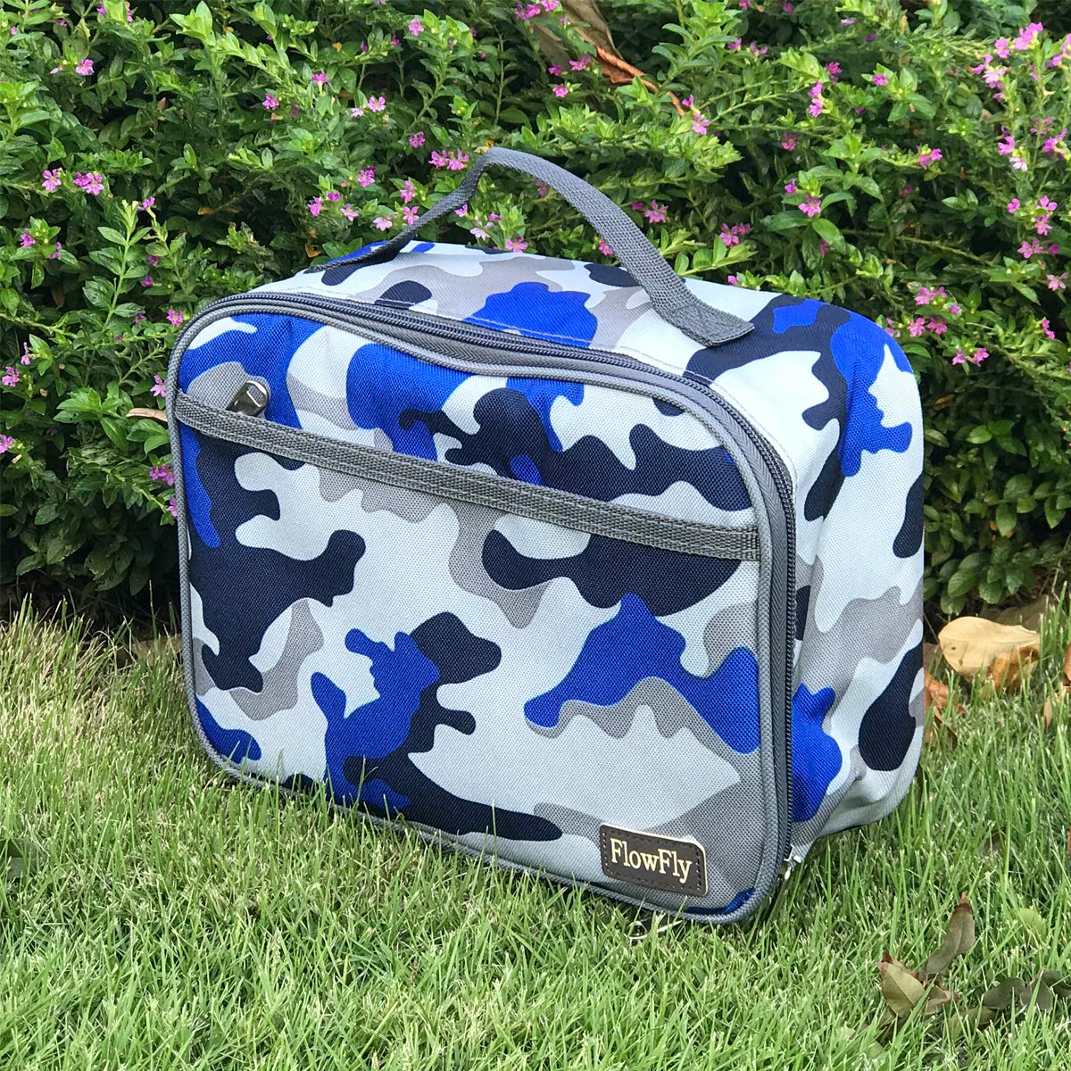 Foto 7 pulgar | Lonchera Flowfly Kids, Bolsa Blanda Aislante, Color Azul Camuflaje - Venta Internacional.