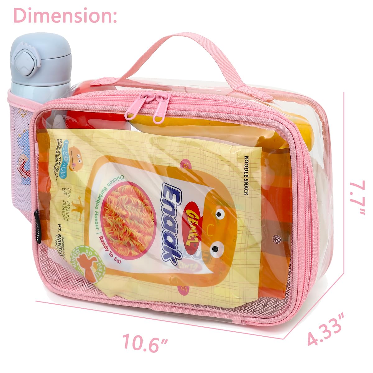 Foto 3 | Lonchera Flowfly, Bolsa Blanda Aislante Para Niños, Color Rosa Transparente - Venta Internacional.