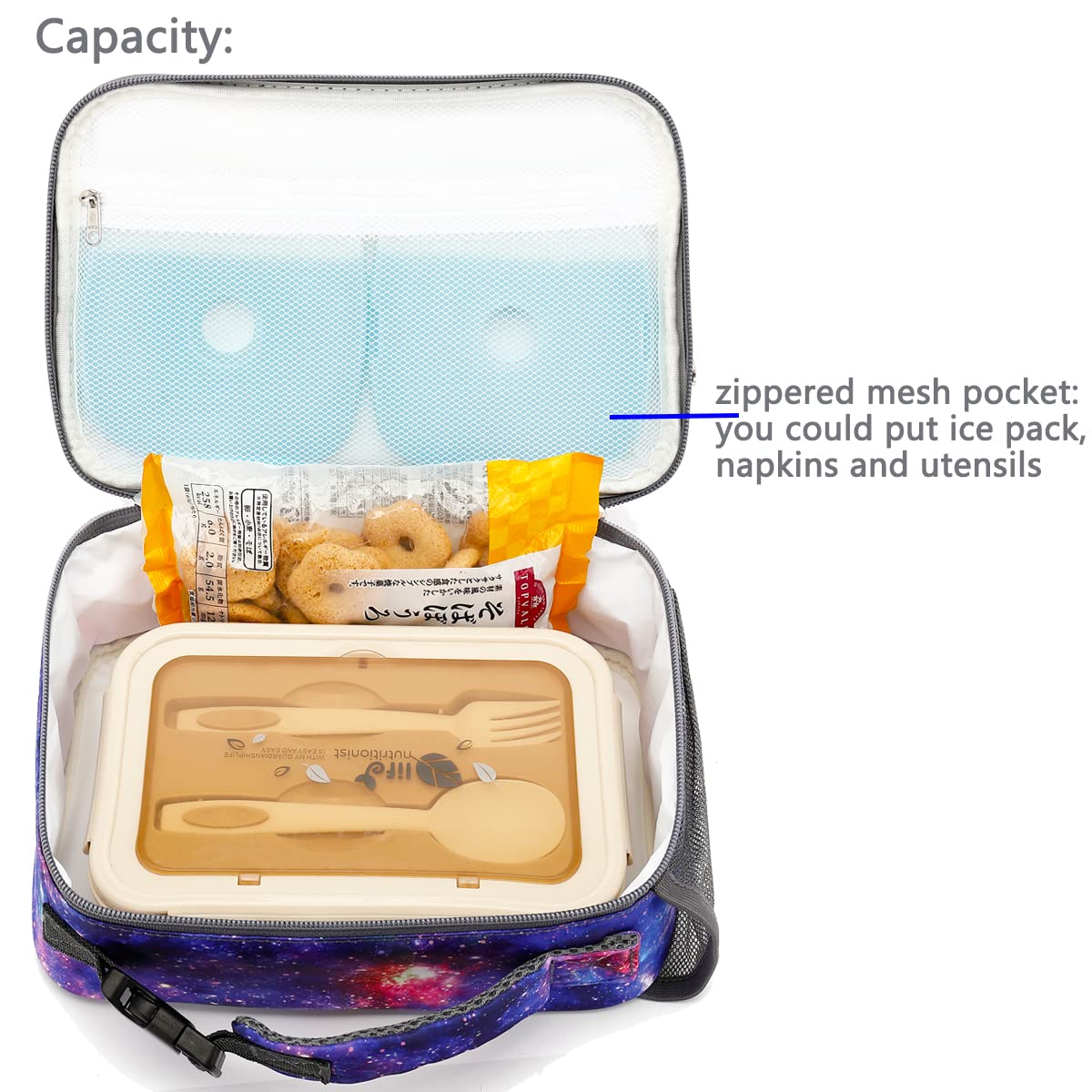 Foto 4 | Lonchera Flowfly Kids, Bolsa Blanda Aislante Galaxy Para La Escuela - Venta Internacional.