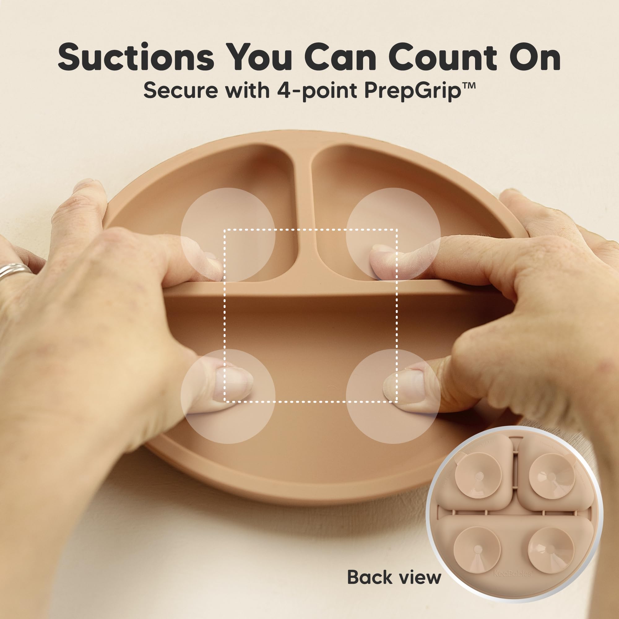 Foto 4 pulgar | Platos con Succión Keababies Prep de Silicona para Bebé 3 Piezas - Venta Internacional