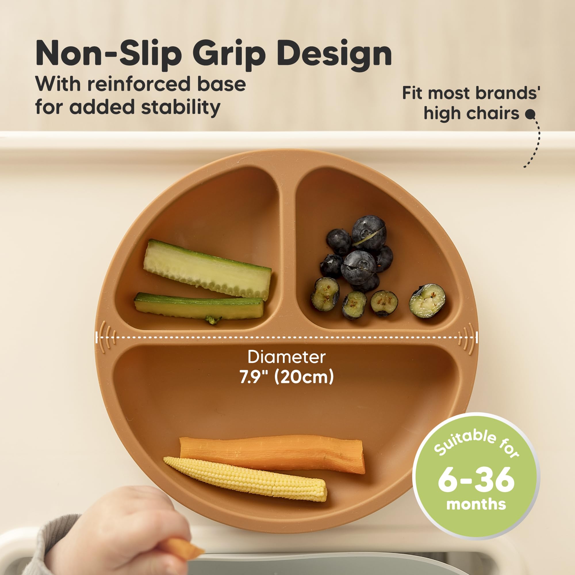 Foto 5 pulgar | Platos con Succión Keababies Prep de Silicona para Bebé 3 Piezas - Venta Internacional