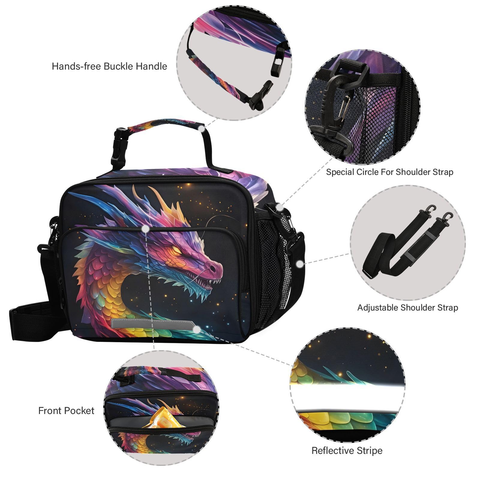Foto 6 pulgar | Fiambrera Alaza Dragon Galaxy Colorful Para Niños Con Aislamiento - Venta Internacional.