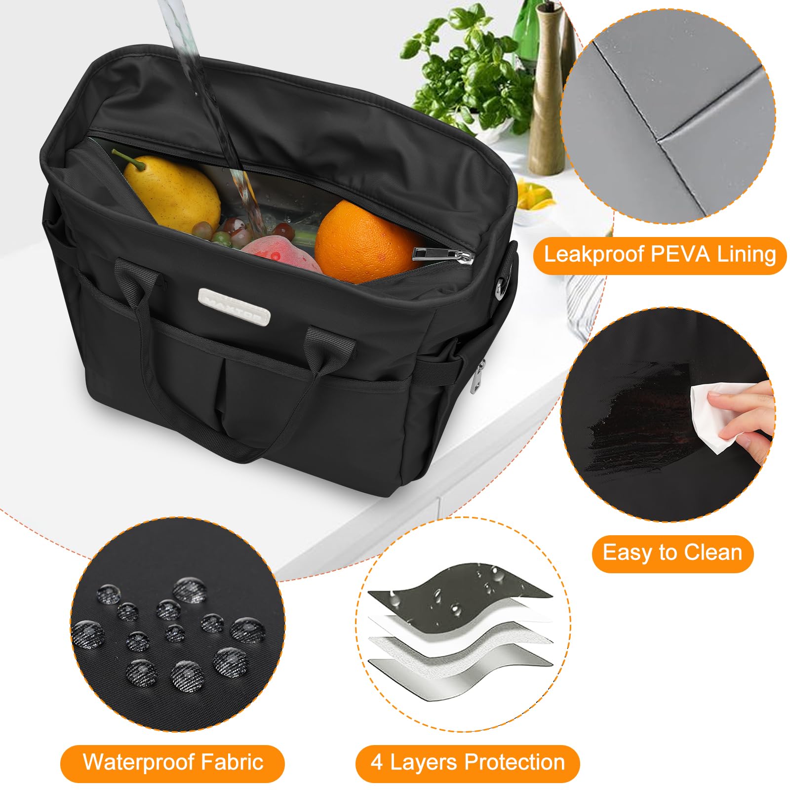 Foto 5 | Bolsa De Almuerzo Maxtop Con Aislamiento Térmico Para Hombre Y Mujer  Color Negro - Venta Internacional.
