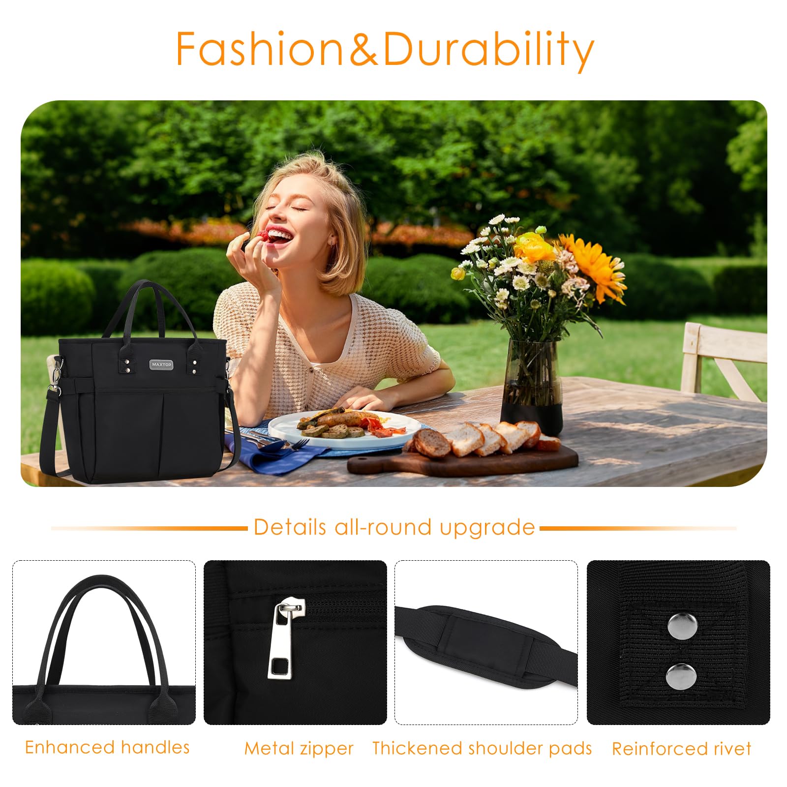 Foto 7 pulgar | Bolsa De Almuerzo Maxtop Con Aislamiento Térmico Para Hombre Y Mujer  Color Negro - Venta Internacional.