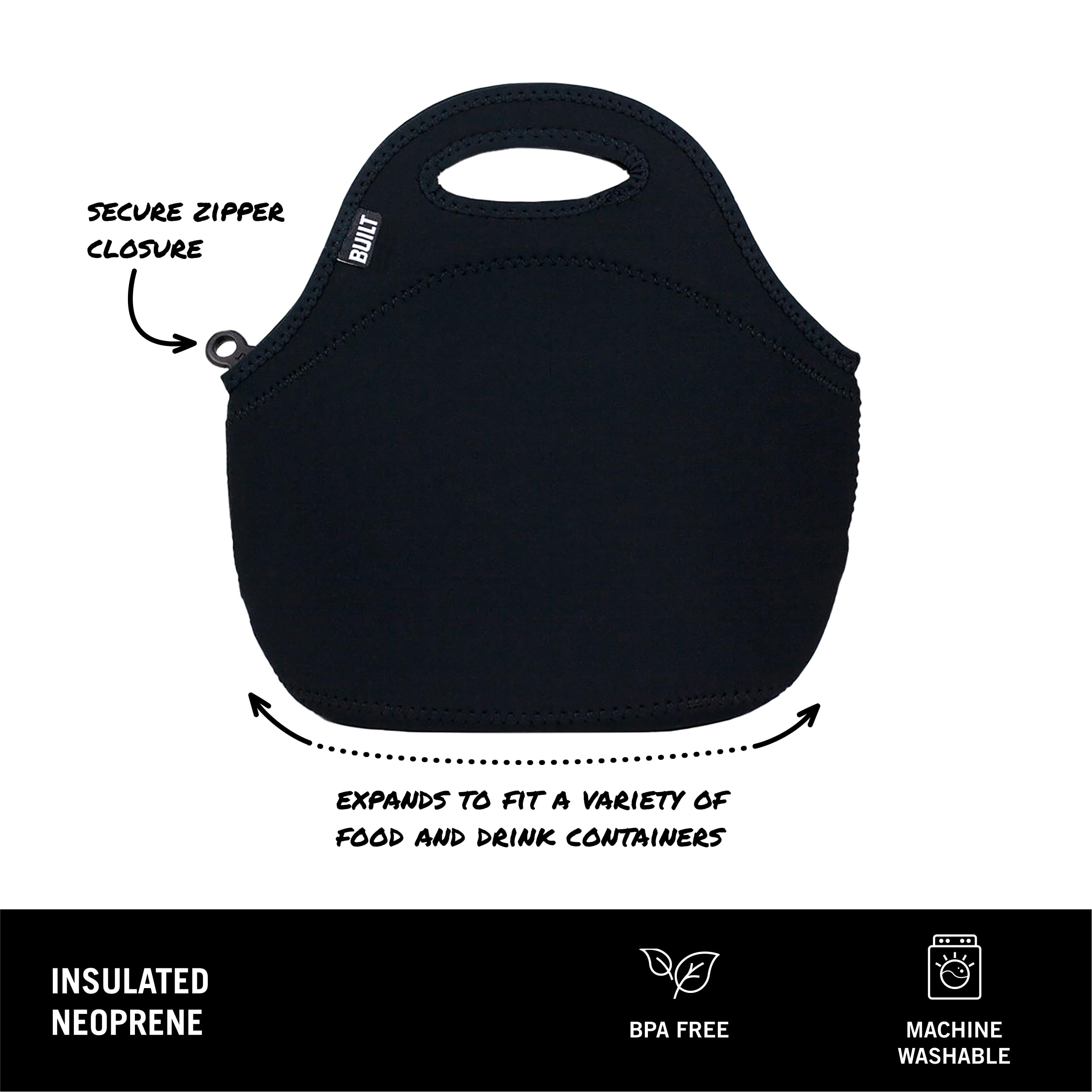 Foto 2 | Bolsa De Almuerzo Built Gourmet Getaway  Neopreno Suave  Negra - Venta Internacional.
