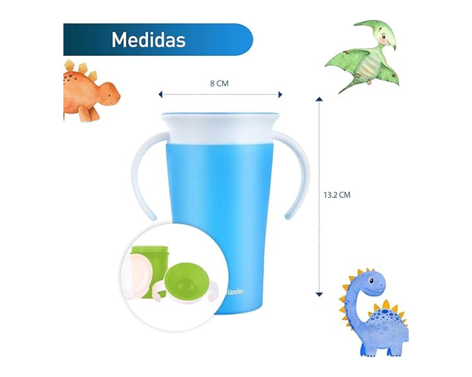 Foto 2 | Vaso Entrenador para Bebé Bluelander Antiderrames 280 Ml 2 Piezas