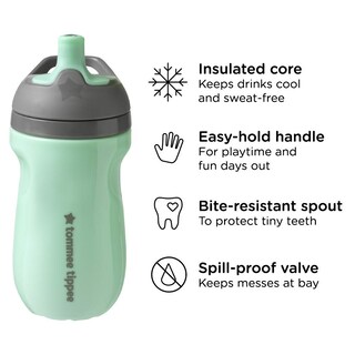 Foto 2 | Botella deportiva aislada Tommee Tippee Sportee para niños pequeños con asa - 12m +, 2ct
